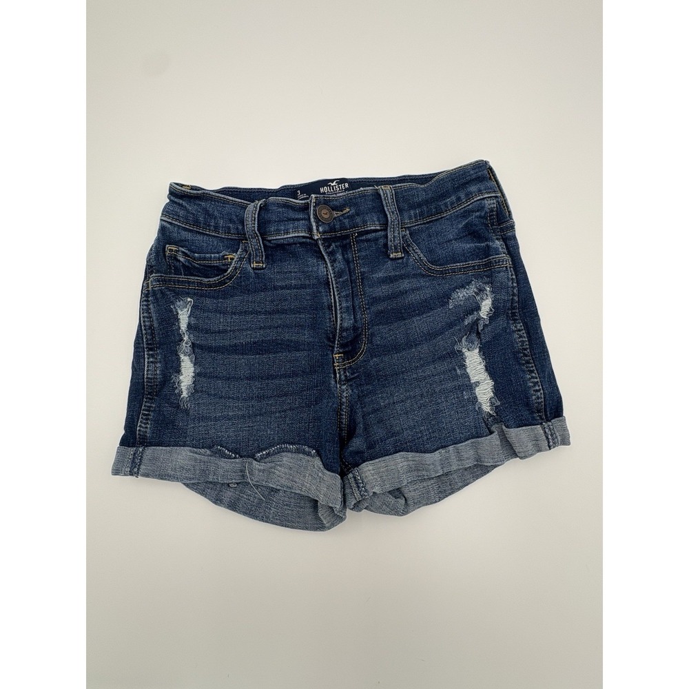 Y2K Hollister Shorts Womens Sz 3 W26 Denim Mid Rise Destroyed Summer 3" Inseam